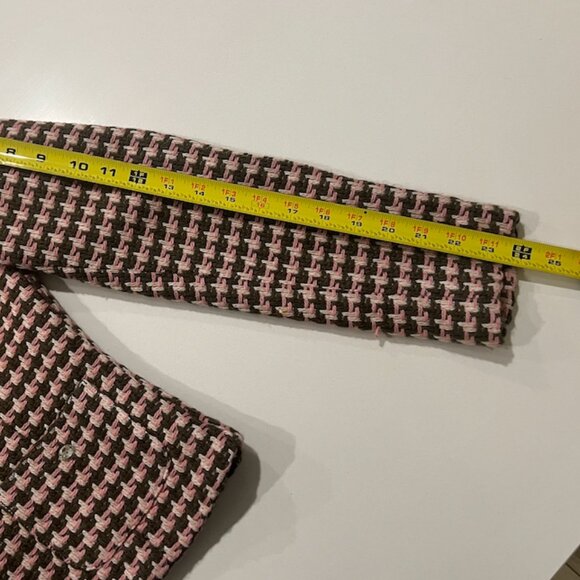 RUTH  Retro Barbie Tweed Chanel Style Suit SET/ Pink Gray White  / Size 2 - Picture 5 of 15